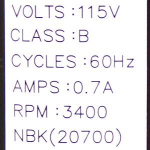 Blower Motor 115V 60Hz 20700